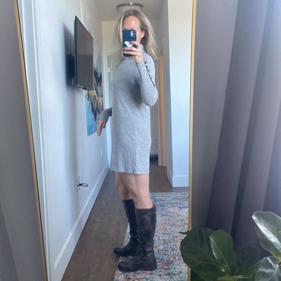 Neely Turtleneck Ribbed Sweater Dress Heather Gray Size Small - Picture 12 of 12